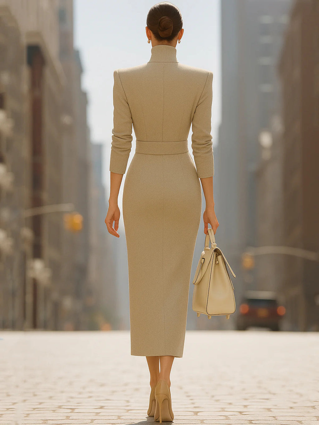 Sleek Women's Cocktail Dress | Polyester, Elegant Slit Design 2