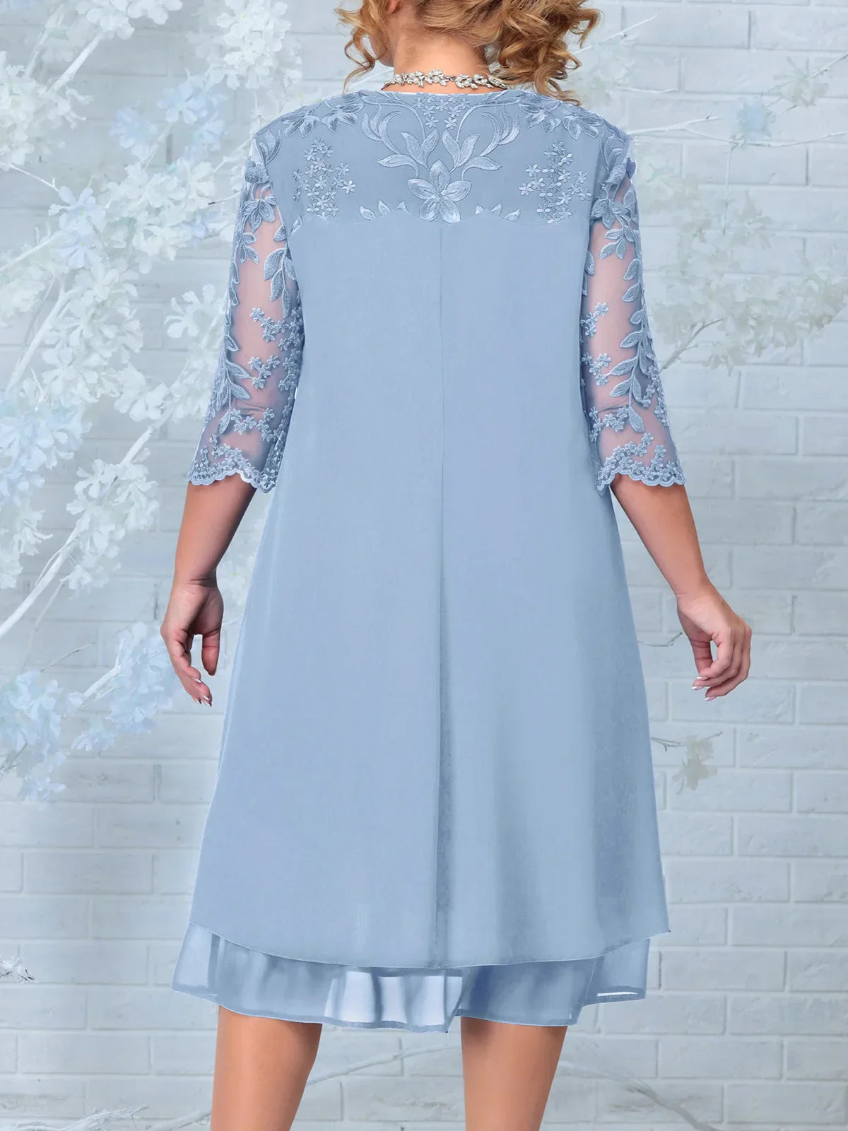 Tara Plus Size Embroidered Banquet Dress | Elegant Floral Design 3