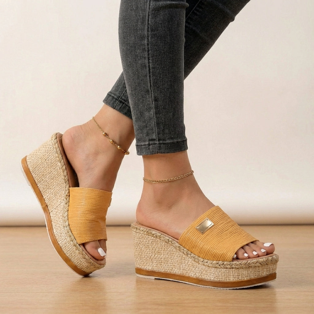 Tara Women's Espadrille Wedge Sandals | Textured Strap, Bohemian Style 3