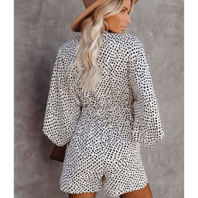 Vera Women's Romper | Boho V-Neck, Wide Leg 4