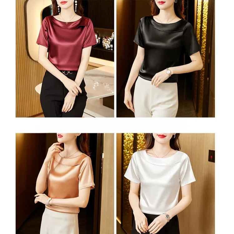 Viva Women's Blouse | Satin-Poly Blend, Business-Formal 7